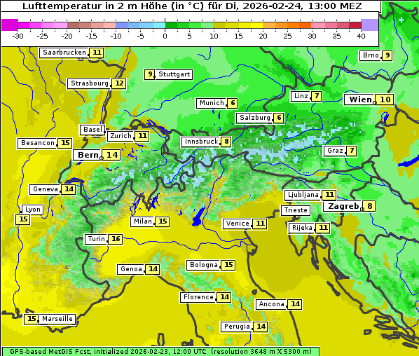 Temperatur, 24. 2. 2026