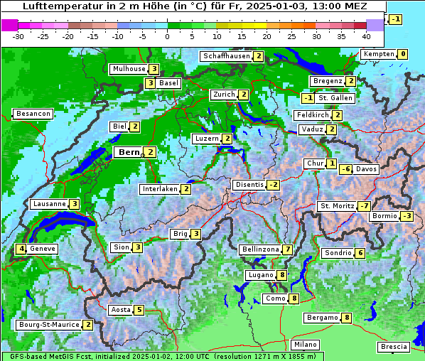 Temperatur, 3. 1. 2025