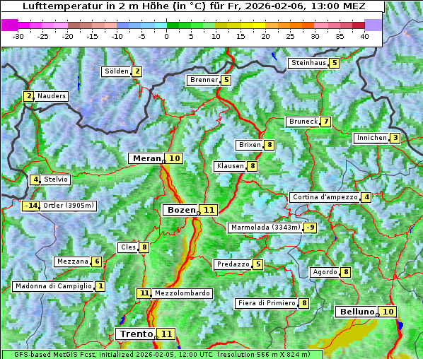 Temperatur, 6. 2. 2026
