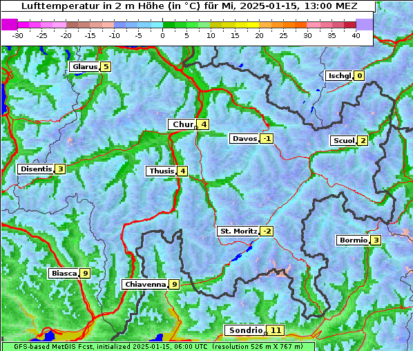 Temperatur, 15. 1. 2025