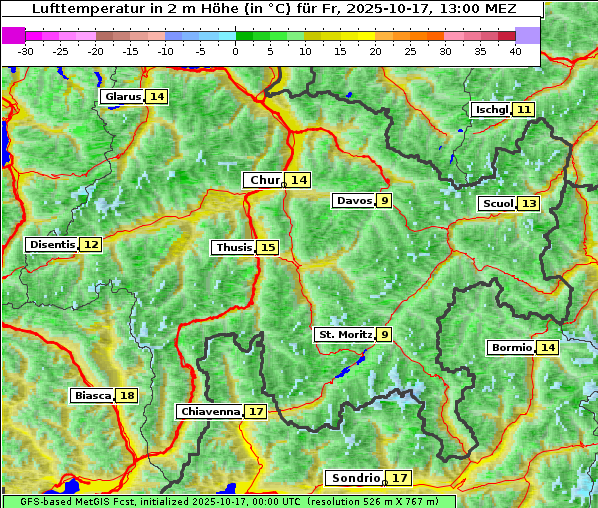 Temperatur, 17. 10. 2025