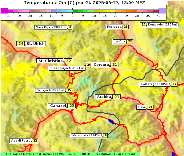 Temperatur, 12. 6. 2025