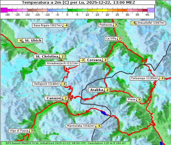 Temperatur, 22. 12. 2025