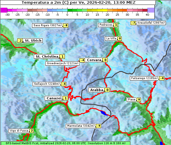 Temperatur, 20. 2. 2026