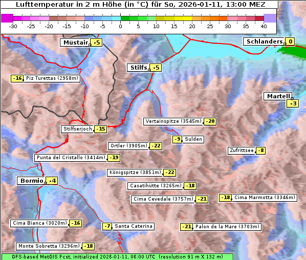 Temperatur, 11. 1. 2026