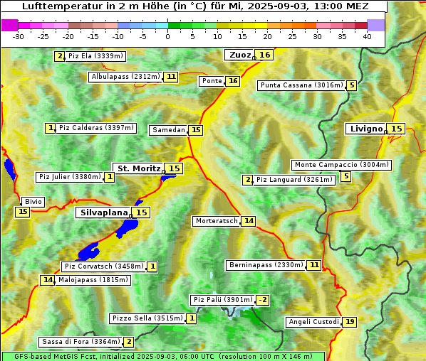 Temperatur, 3. 9. 2025