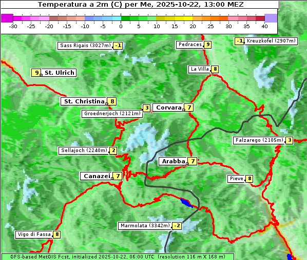 Temperatur, 22. 10. 2025