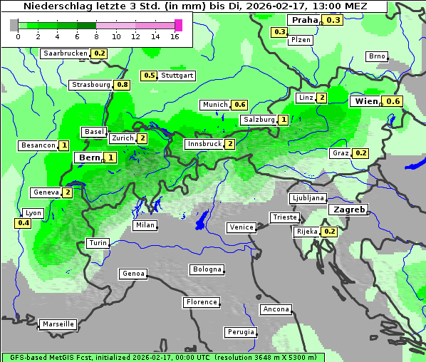 Niederschlag, 17. 2. 2026