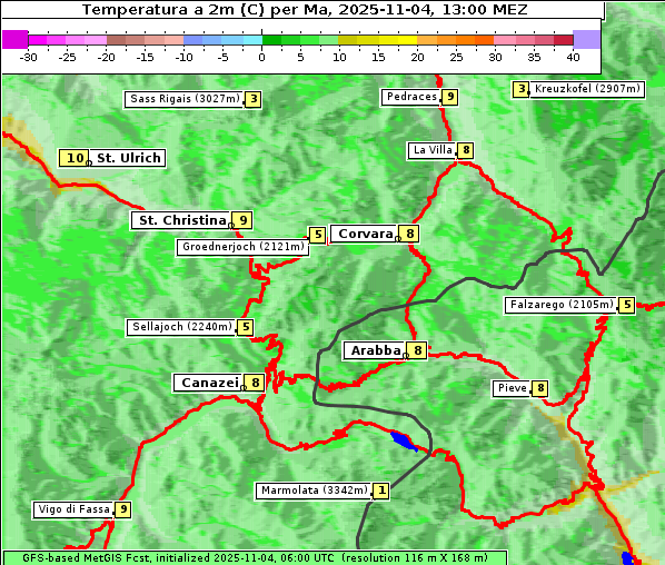 Temperatur, 4. 11. 2025