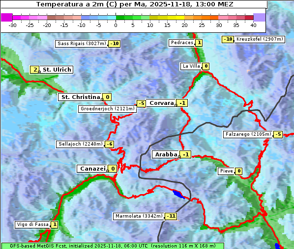 Temperatur, 18. 11. 2025