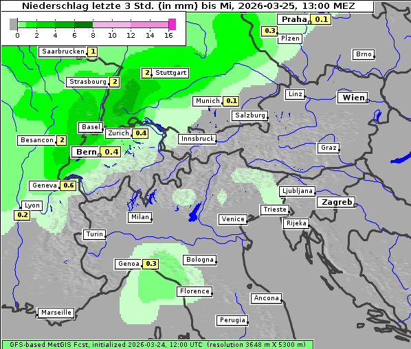 Niederschlag, 25. 3. 2026