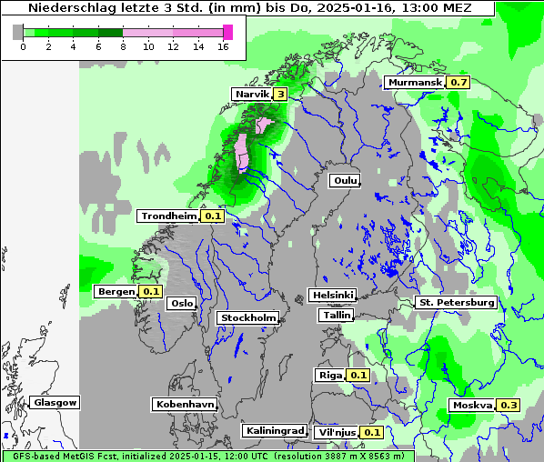 Niederschlag, 16. 1. 2025