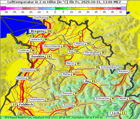 Temperatur, 31. 10. 2025