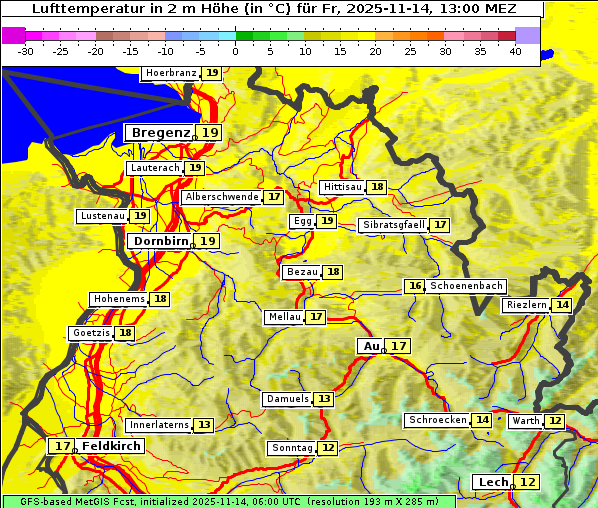 Temperatur, 14. 11. 2025