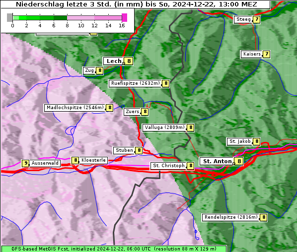 Niederschlag, 22. 12. 2024