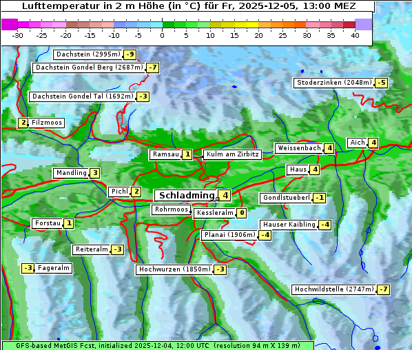 Temperatur, 5. 12. 2025
