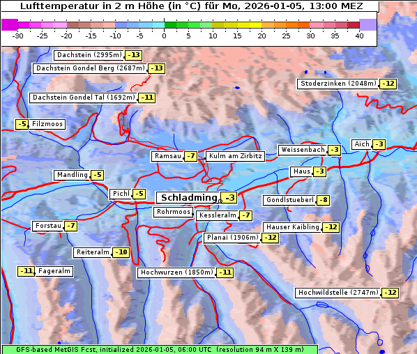 Temperatur, 5. 1. 2026