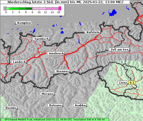 Niederschlag, 22. 1. 2025