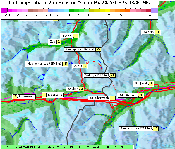 Temperatur, 19. 11. 2025