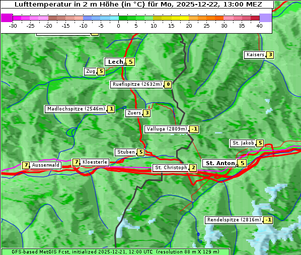 Temperatur, 22. 12. 2025
