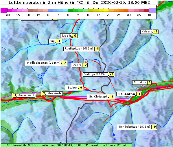 Temperatur, 19. 2. 2026