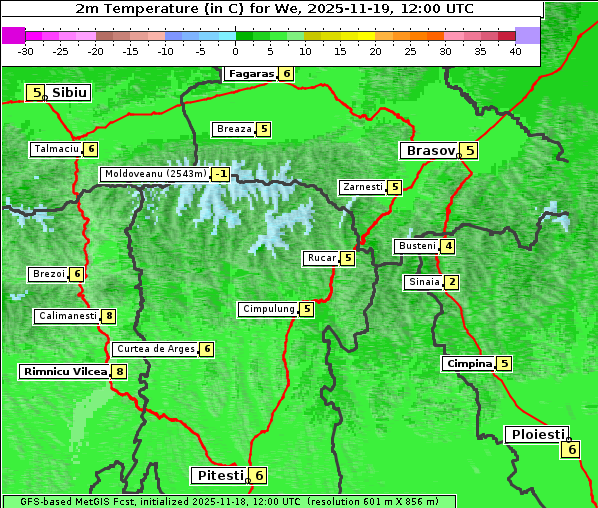 Temperatur, 19. 11. 2025