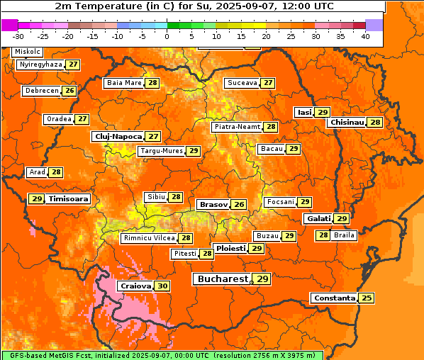 Temperatur, 7. 9. 2025