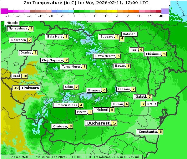 Temperatur, 11. 2. 2026