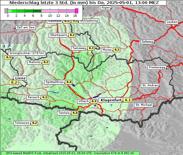 Niederschlag, 1. 5. 2025
