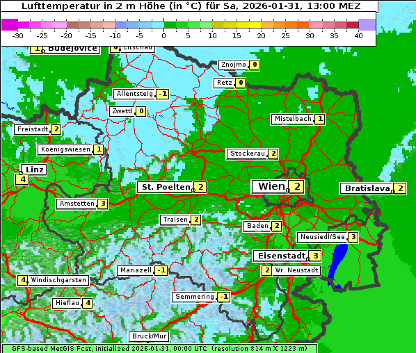 Temperatur, 31. 1. 2026