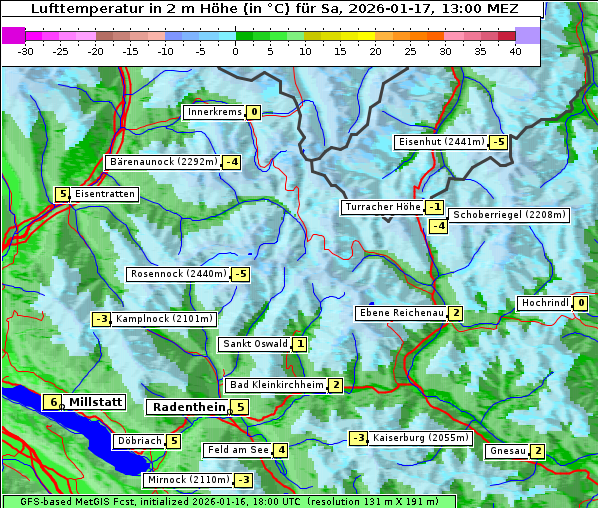 Temperatur, 17. 1. 2026