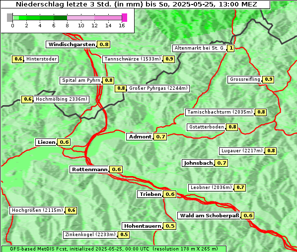 Niederschlag, 25. 5. 2025