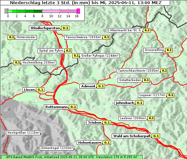Niederschlag, 11. 6. 2025