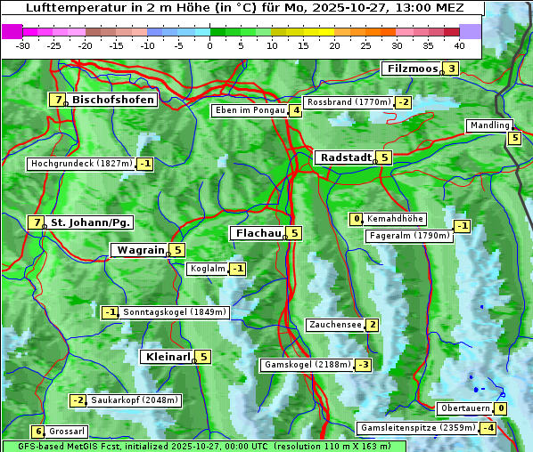 Temperatur, 27. 10. 2025