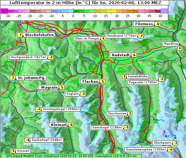 Temperatur, 8. 2. 2026