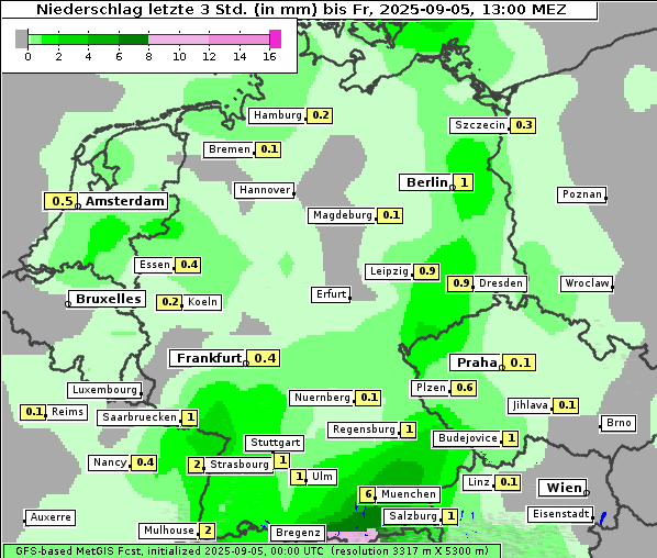 Niederschlag, 5. 9. 2025