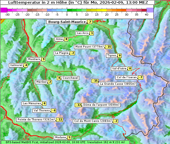Temperatur, 9. 2. 2026