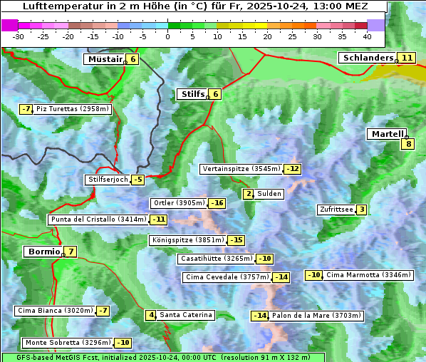 Temperatur, 24. 10. 2025