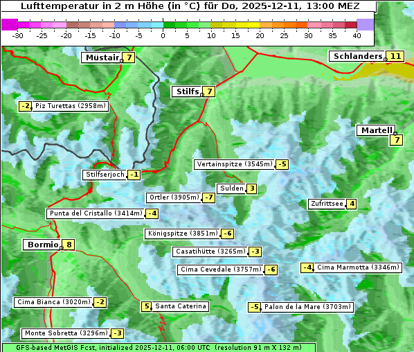 Temperatur, 11. 12. 2025
