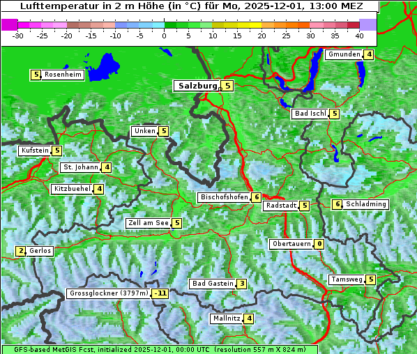 Temperatur, 1. 12. 2025