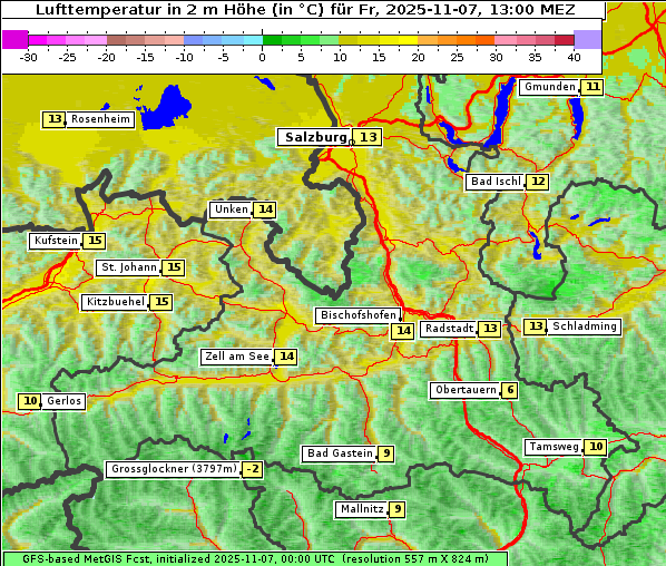 Temperatur, 7. 11. 2025
