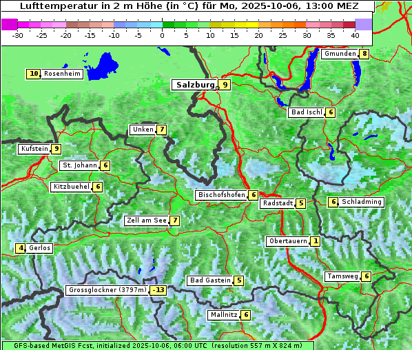 Temperatur, 6. 10. 2025