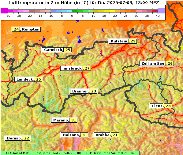 Temperatur, 3. 7. 2025