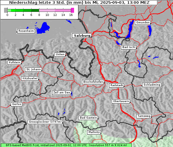 Niederschlag, 3. 9. 2025