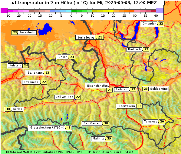 Temperatur, 3. 9. 2025