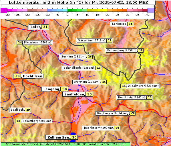 Temperatur, 2. 7. 2025