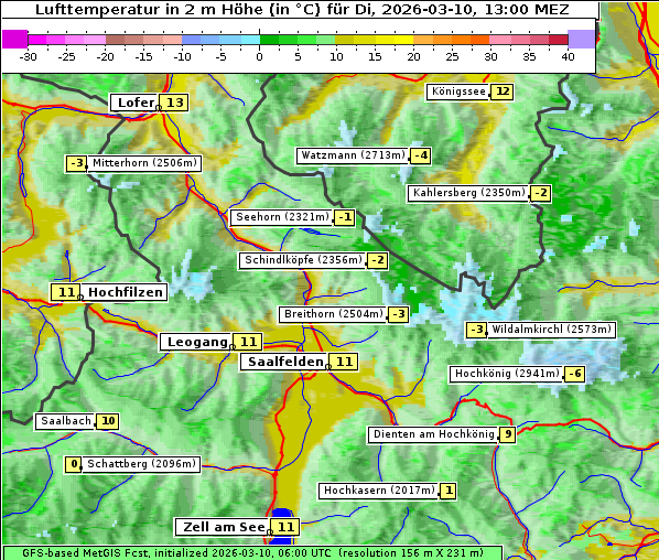 Temperatur, 10. 3. 2026