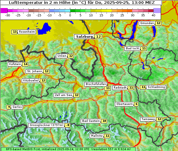Temperatur, 25. 9. 2025