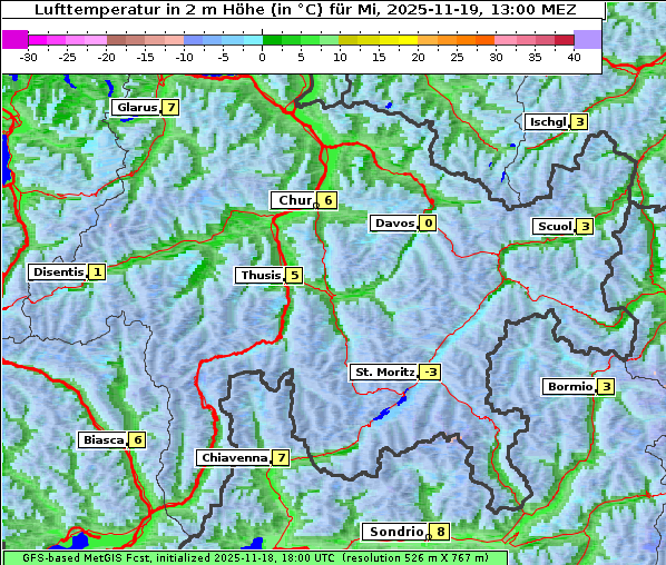 Temperatur, 19. 11. 2025