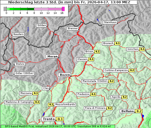 Niederschlag, 17. 4. 2026